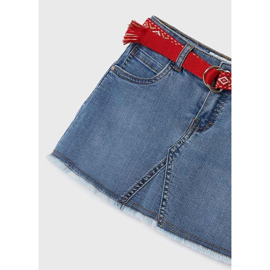 Mayoral Kız Çocuk Denim Etek Kemerlli Mavi