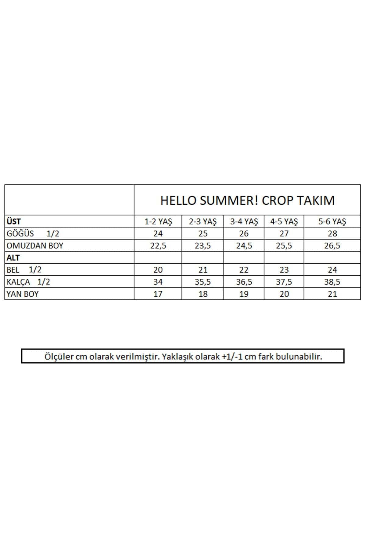 Miela Kids Takım Miela Kids Crop Takım Hello Summer! Mint