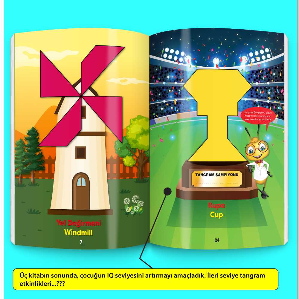 Yükselen Zeka Eğitici Oyuncak Yükselen Zeka Tangram Dikkat Geliştirme Seti