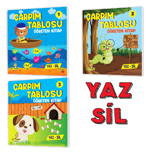 Yükselen Zeka Çarpım Tablosu Öğreten Yaz-Sil Kitap Seti