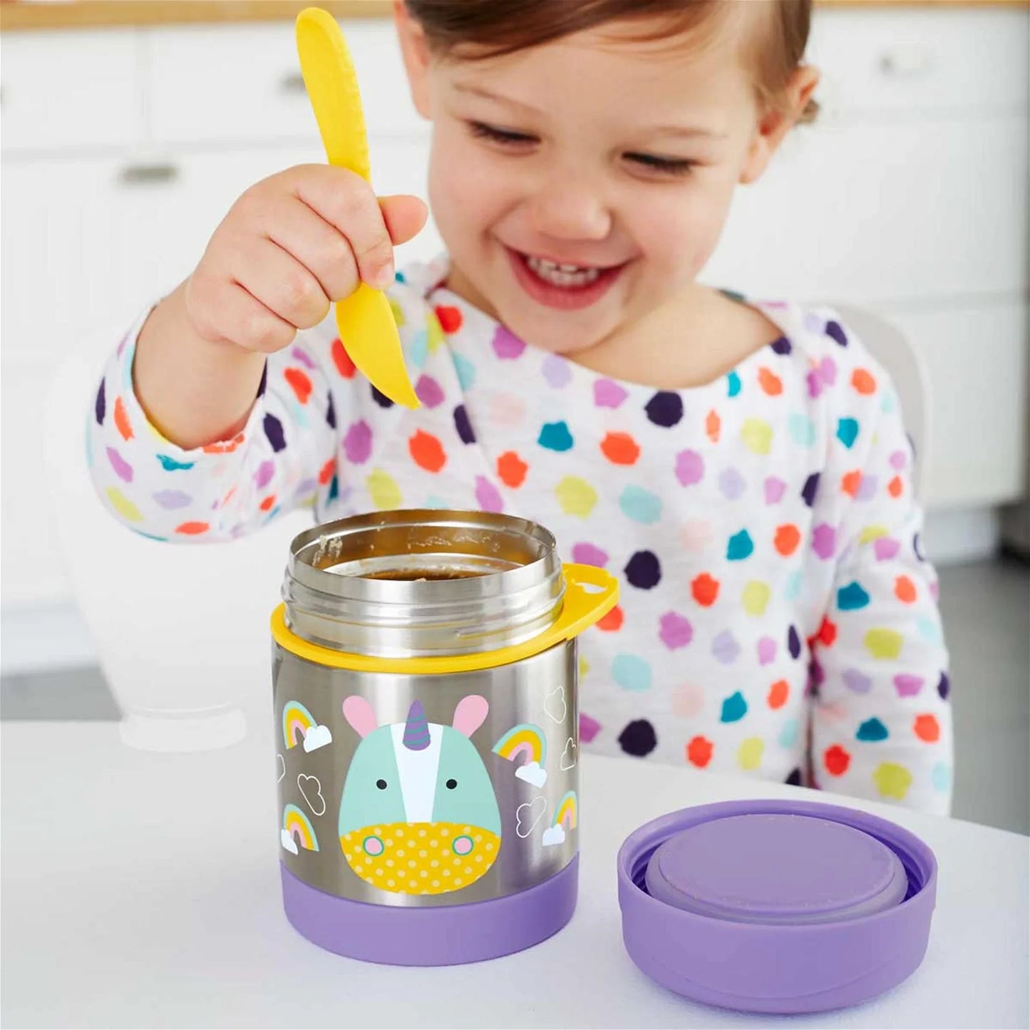 Skip Hop Paslanmaz Çelik Mama Saklama ve Taşıma Termosu Unicorn 2 Parça Set