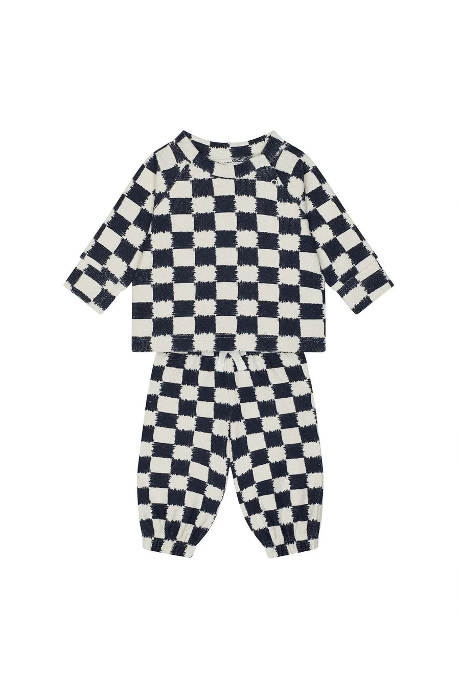 Antebies Bebek Sweatshirt Pantolon Set Antrasit Kareler