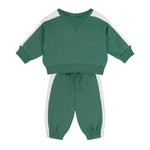 Antebies Bebek Sweatshirt Pantolon Set Kontrast Yeşil