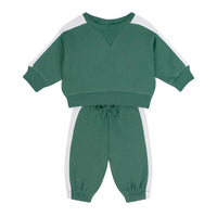 Antebies Bebek Sweatshirt Pantolon Set Kontrast Yeşil