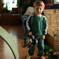 Antebies Bebek Sweatshirt Pantolon Set Kontrast Yeşil