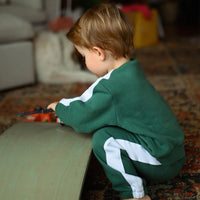 Antebies Bebek Sweatshirt Pantolon Set Kontrast Yeşil