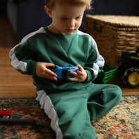 Antebies Bebek Sweatshirt Pantolon Set Kontrast Yeşil