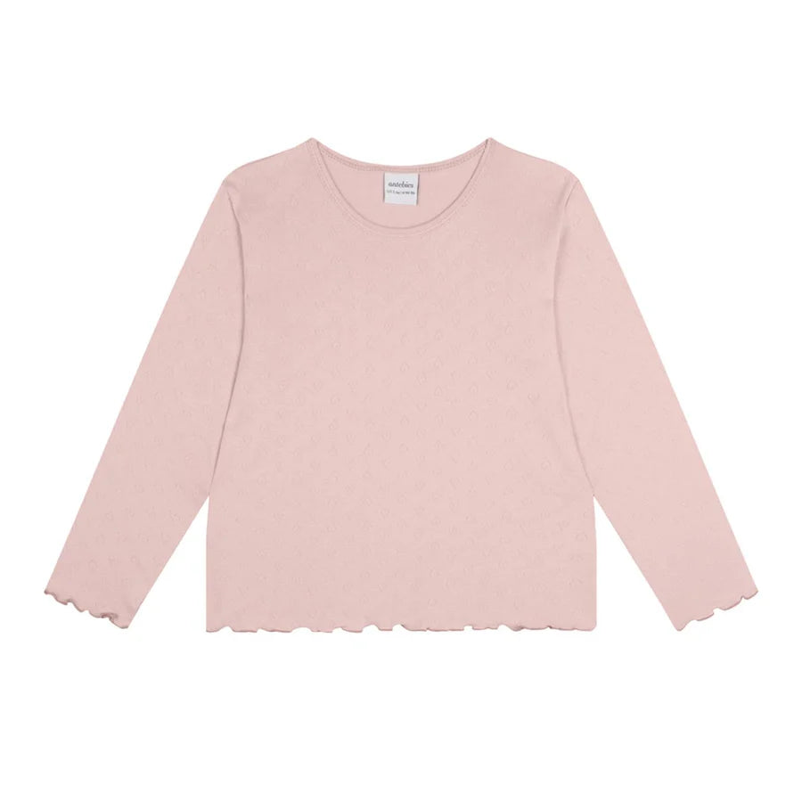 Antebies Kalp Jakar Uzun Kollu Pijama Takımı Pembe