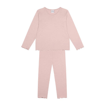 Antebies Kalp Jakar Uzun Kollu Pijama Takımı Pembe