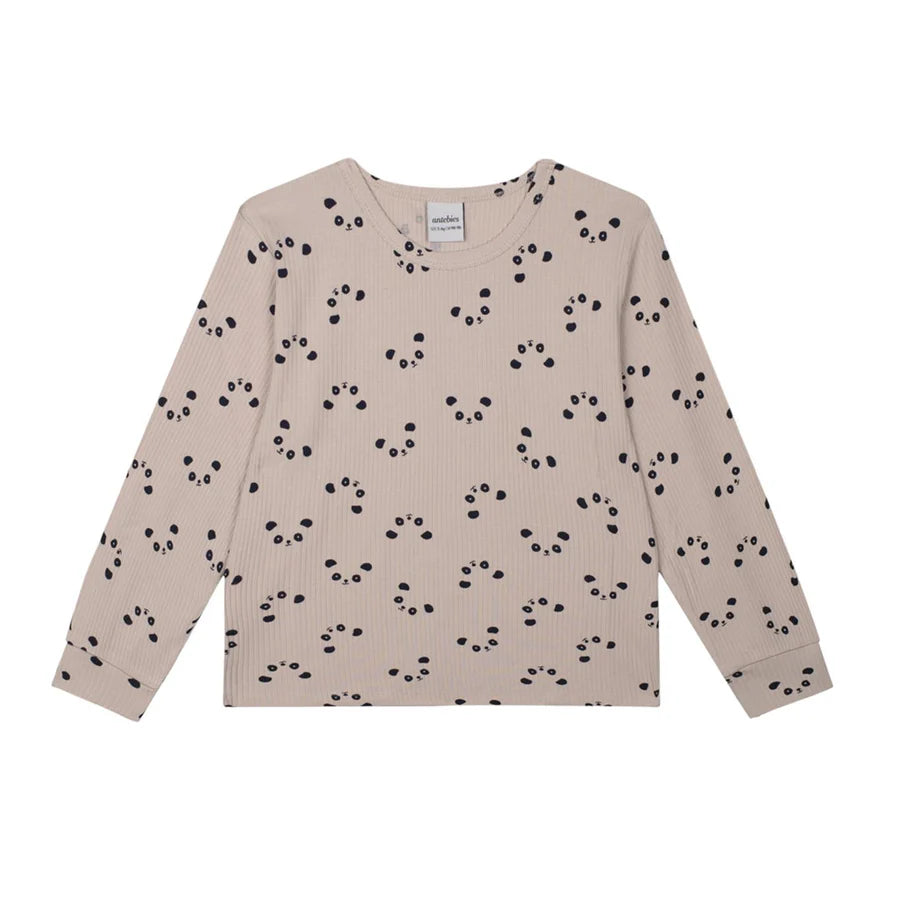 Antebies Panda Uzun Kollu Pijama Takımı Bej