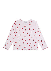 Antebies Uzun Kollu Kız Çocuk Pijama Takımı Pembe Çilek Desenli