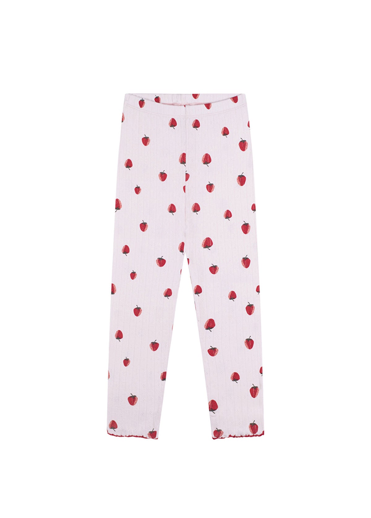 Antebies Uzun Kollu Kız Çocuk Pijama Takımı Pembe Çilek Desenli