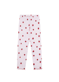 Antebies Uzun Kollu Kız Çocuk Pijama Takımı Pembe Çilek Desenli