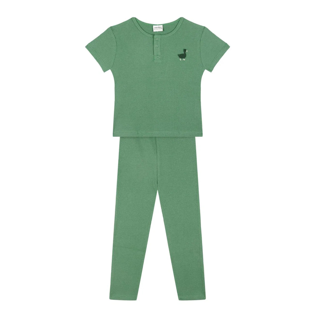 Antebies Waffle Kısa Kollu Pijama Takımı Yeşil