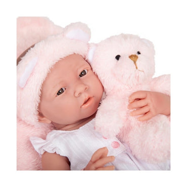 Berenguer Gerçekçi Yenidoğan Oyuncak Kız Bebek 39 cm ve Pembe Ayı