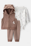 Carter's Erkek Bebek Kahverengi Yelekli Set