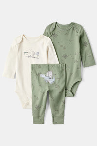 Carter's Erkek Bebek Yeşil 3Lü Set Ejderha Baskılı
