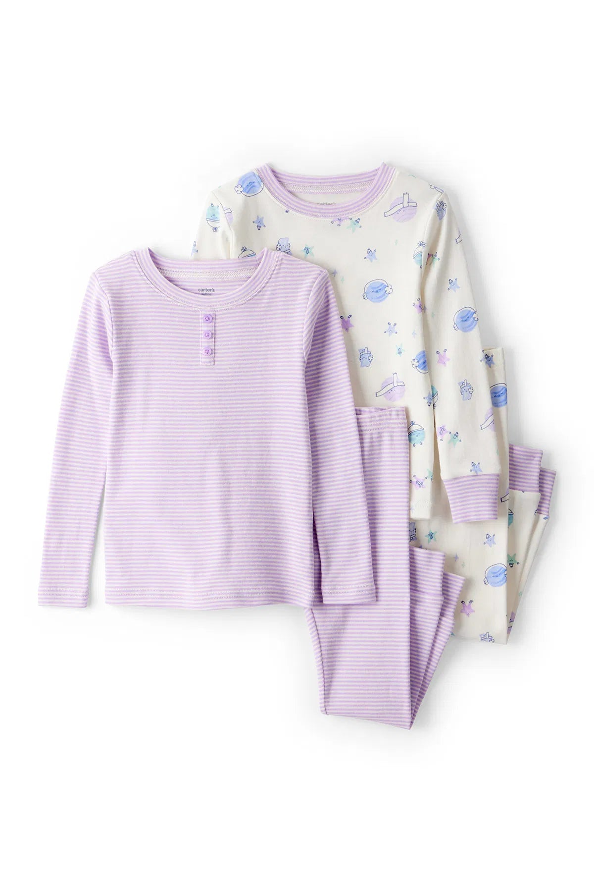 Carter's Kız Çocuk Ekru Pijama Set Lila