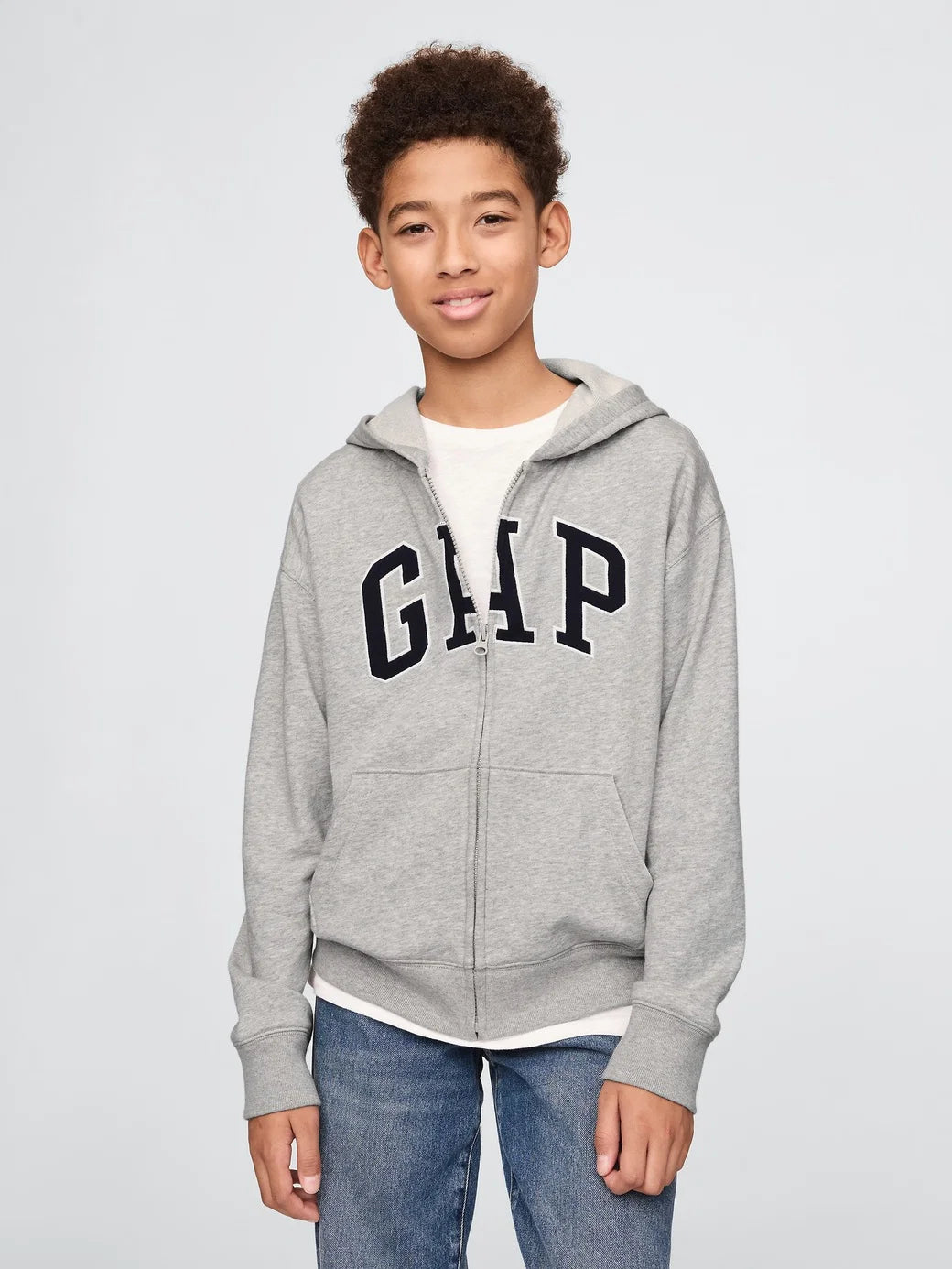 Gap Erkek Çocuk Relaxed Fermuarlı Sweatshirt Gri