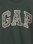 Gap Uzun Kol Logo Tshirt Koyu Yeşil