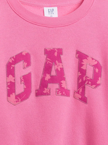 Gap Kız Çocuk Oversize Sweatshirt Grafik Desen Pembe