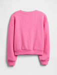 Gap Kız Çocuk Oversize Sweatshirt Grafik Desen Pembe