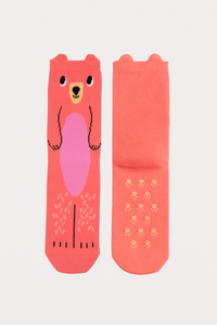 Katia & Bony Kız Çocuk Ayıcık Desenli 2'li Kutulu Soket Çorap Pembe