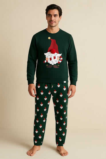 Katia & Bony Yetişkin Santa Claus Yılbaşı Temalı Sweatshirt Yeşil