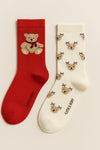 Katia & Bony Yetişkin Yılbaşı Soket Çorap Teddy Desenli İkili