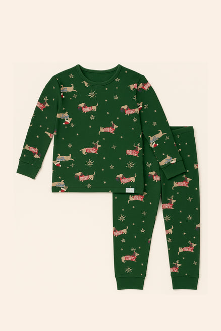 Katia & Bony Çocuk Yılbaşı Temalı Pijama Takımı Yeşil