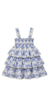 Le Petit Mico Elbise Bleu Jardin