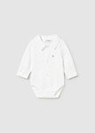Mayoral Erkek Bebek Çıtçıtlı Uzun Kollu Pamuklu Gömlek Beyaz