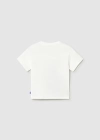 Mayoral Erkek Bebek Kısa Kol Tshirt Beyaz Aplikli