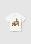 Mayoral Erkek Bebek Kısa Kol Tshirt Ekru Desenli