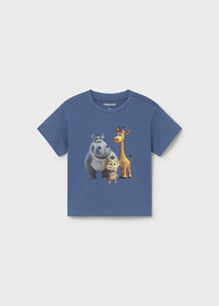 Mayoral Erkek Bebek Kısa Kol Tshirt Lacivert Baskılı