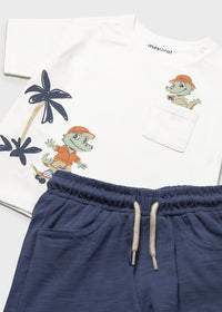 Mayoral Erkek Bebek Kısa Kol Tshirt Şort Takım Lacivert