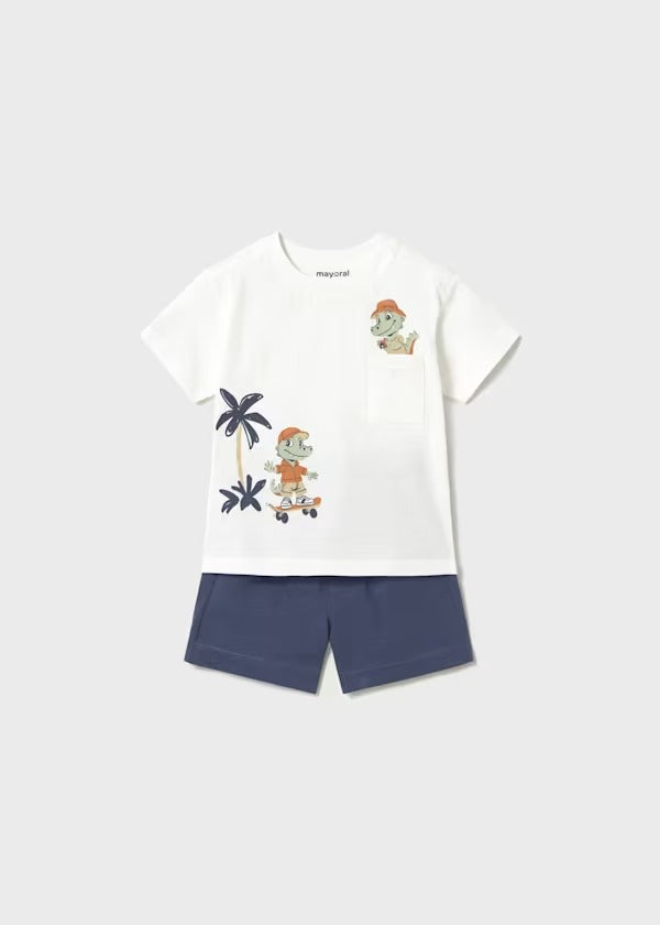 Mayoral Erkek Bebek Kısa Kol Tshirt Şort Takım Lacivert
