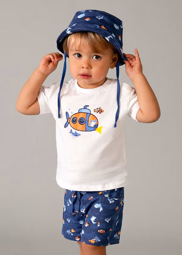 Mayoral Erkek Bebek Şapkalı Takım Lacivert