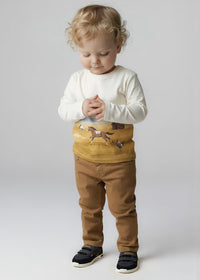 Mayoral Erkek Bebek Slimfit Keten Pantolon Kahverengi