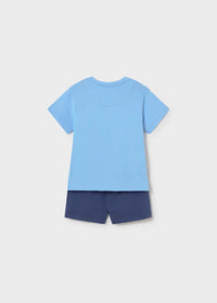 Mayoral Erkek Bebek Şort Tshirt Takım Mavi