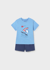 Mayoral Erkek Bebek Şort Tshirt Takım Mavi