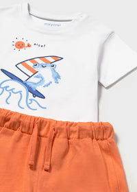 Mayoral Erkek Bebek Şort Tshirt Takım Turuncu
