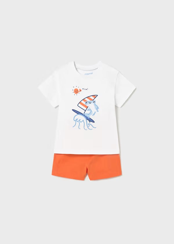 Mayoral Erkek Bebek Şort Tshirt Takım Turuncu