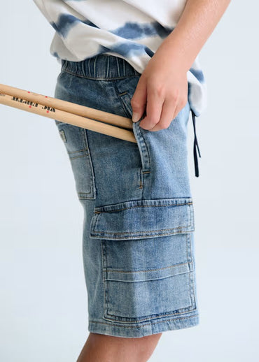 Mayoral Erkek Çocuk Denim Bermuda Şort Cepli Açık Mavi