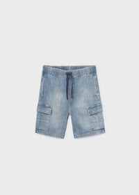 Mayoral Erkek Çocuk Denim Bermuda Şort Cepli Açık Mavi