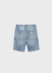 Mayoral Erkek Çocuk Denim Bermuda Şort Cepli Açık Mavi