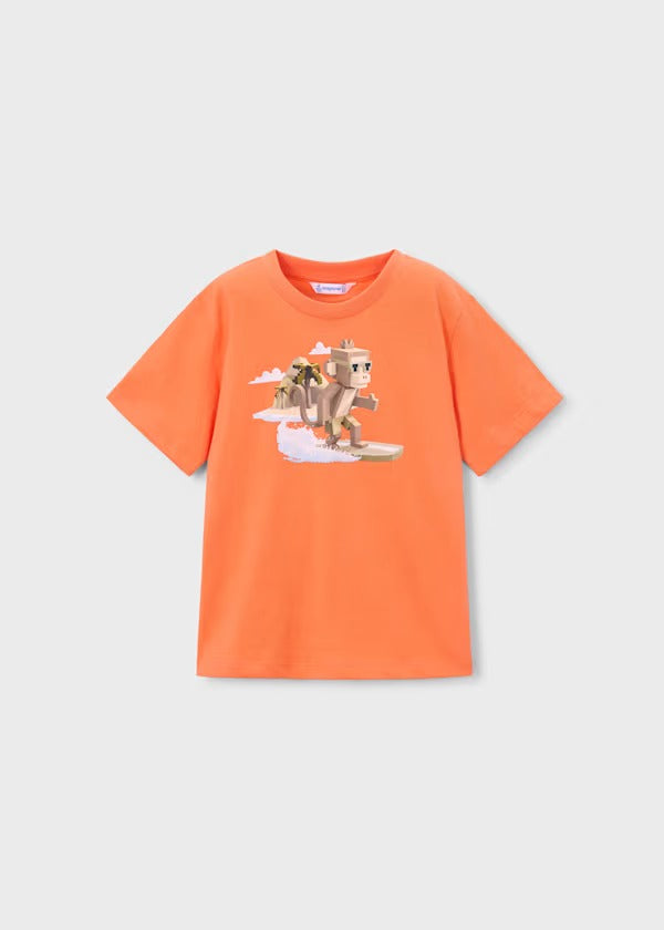 Mayoral Erkek Çocuk Kısa Kol Tshirt Baskılı Tshirt Turuncu