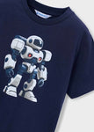 Mayoral Erkek Çocuk Kısa Kol Tshirt Lacivert Robot Baskı