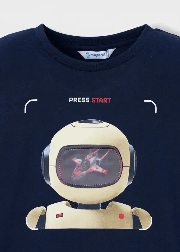 Mayoral Erkek Çocuk Kısa Kol Tshirt Robot Baskılı