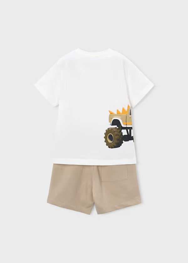 Mayoral Erkek Çocuk Kısa Kol Tshirt Şort Takımı Bej